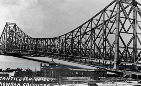 Photo for Old picture postcard ; Howrah bridge ; Calcutta ; West Bengal ; India - Royalty Free Image