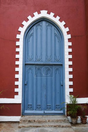 Door in Saint Andrew church ; only Scottish Kirk built in 1866 ; Bangalore ; Karnataka ; India
