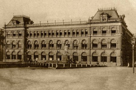 Téléchargez les photos : Vintage photo des écrivains bâtiment, kolkata, ouest du Bengale, Inde, Asie - en image libre de droit