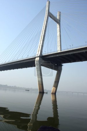 Brücke über den Yamuna-Fluss, Allahabad, Uttar Pradesh, Indien
