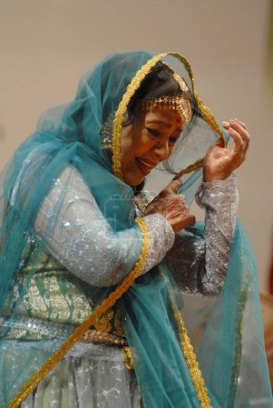 Photo for Kathak classical dancer Sitara Devi performs at Shanmukhananda Hall in Bombay now Mumbai, Maharashtra, India - Royalty Free Image