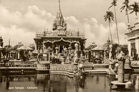 Téléchargez les photos : Ancien millésime 1900 Temple Jain, Calcutta, Kolkata, Bengale occidental, Inde, Asie - en image libre de droit