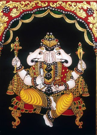 Téléchargez les photos : Peinture Lord ganesh en tanjore au tamil nadu Inde - en image libre de droit