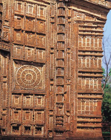 Téléchargez les photos : Mur du temple en terre cuite, Bishnupur, Bengale occidental, Inde, Asie - en image libre de droit
