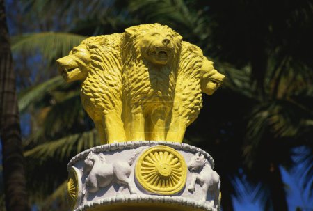Photo for Lion emblem on Ashoka pillar - Royalty Free Image