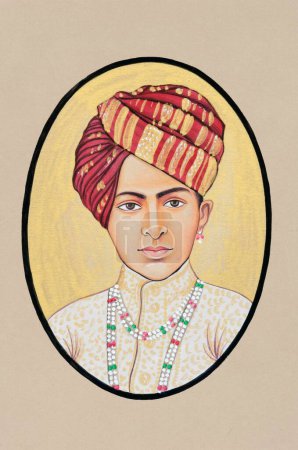 Foto de Pintura en miniatura de maharaja jai singh Alwar 1892 - Imagen libre de derechos