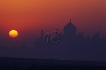 Photo for Sunrise at Taj Mahal Seventh Wonder of The World , Agra , Uttar Pradesh , India - Royalty Free Image