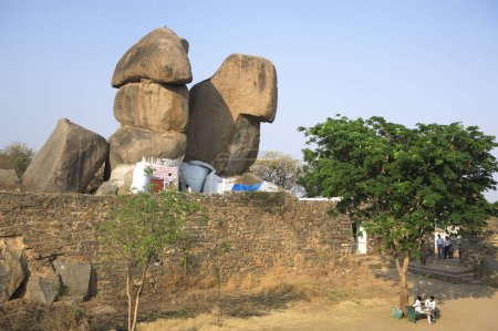 Foto de Rocas; fortaleza de golconda;; Andhra Pradesh; India - Imagen libre de derechos