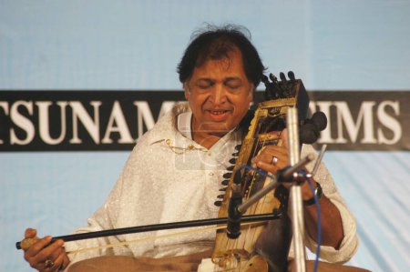 Photo for Indian classical music maestro ustad sultan khan sarangi player and singer;  ; India - Royalty Free Image