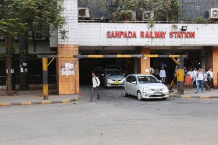 Photo for Sanpada railway station, Navi Mumbai, maharashtra, India, Asia - Royalty Free Image