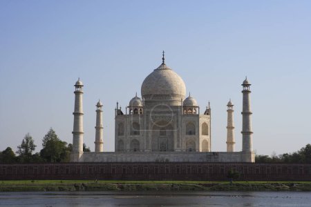 Photo for Taj Mahal Seventh Wonders of World on south bank of Yamuna river , Agra , Uttar Pradesh , India UNESCO World Heritage Site - Royalty Free Image