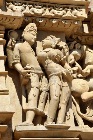 Lord shiva and parvati parsvanath temple Khajuraho Madhya Pradesh India Asia
