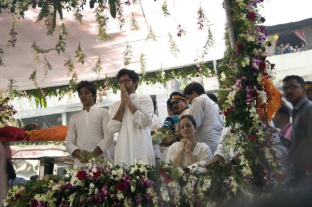 Photo for Family members of Shiv Sena Chief Bal Thackeray funeral mumbai maharashtra india - Royalty Free Image