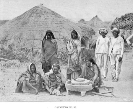 Photo for Famine districts, grinding bajri, India - Royalty Free Image