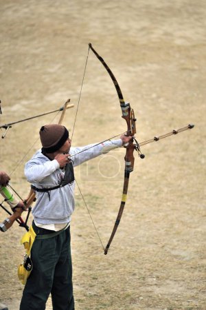Photo for Archery on the ground at almoda uttarakhand India Asia - Royalty Free Image