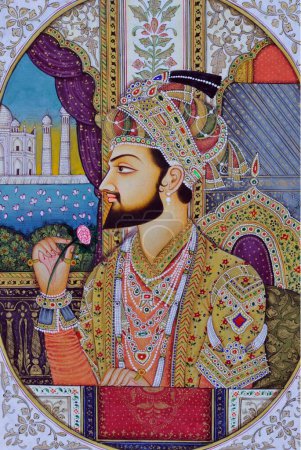 Foto de Pintura en miniatura del emperador mogol Shah Jahan India Asia - Imagen libre de derechos