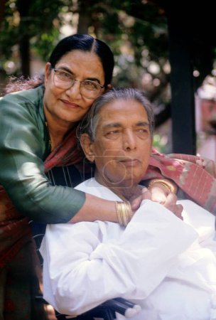 Photo for India poet kaifi azmi with wife, closeup portrait - Royalty Free Image