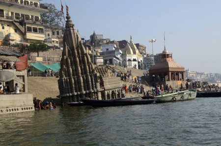 Photo for Manikarnika Ghat of Varanasi at Uttar Pradesh India - Royalty Free Image