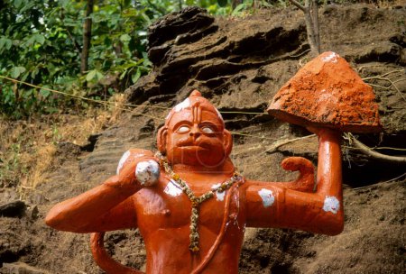 Téléchargez les photos : Singe dieu hanuman in gupt mahadev in panchvati at maharashtra Inde - en image libre de droit