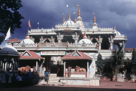 Photo for Facade of Swaminarayan Temple, Mushi, Surendra Nagar, Gujarat, India, Asia - Royalty Free Image