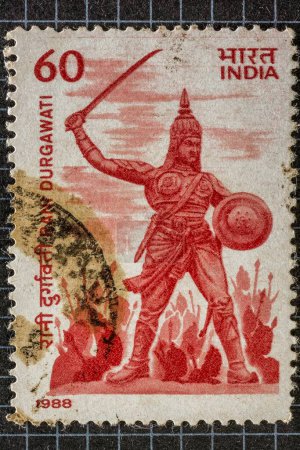 Foto de Rani durgawati, sellos postales, india, asia - Imagen libre de derechos