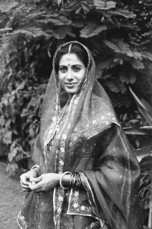 Photo for Indian old vintage 1980s black and white bollywood cinema hindi movie film  actress, India, Smita Patil, Indian actress - Royalty Free Image