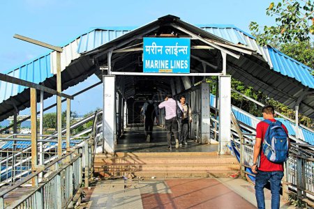 Photo for Marine lines railway station, Mumbai, Maharashtra, India, Asia - Royalty Free Image