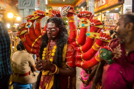 Photo for Woman dress as Hindu Goddess Kali, Thoothukudi, Tamil Nadu, India, Asia - Royalty Free Image