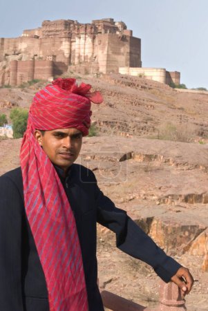 Reiseführer in mehrangarh Fort; Jodhpur; Rajasthan; Indien MR704F