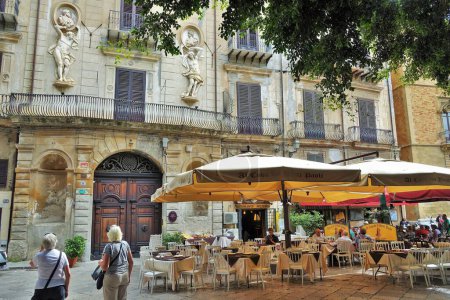 Photo for Pavement cafe, Palermo, Sicily, Italy, Europe - Royalty Free Image