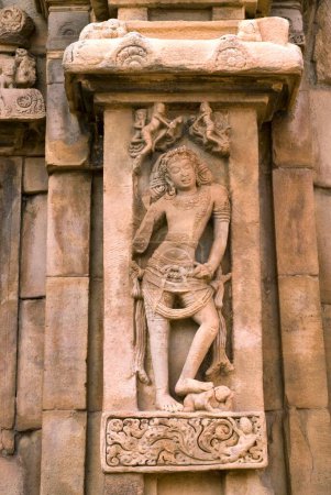 Site du patrimoine mondial de l'UNESCO, Lord Shiva, sculpture dans le temple de Pattadakal huit siècle, Karnataka, Inde
