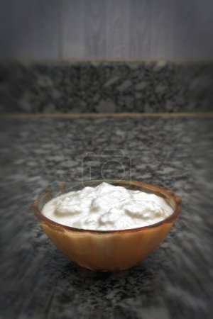 Photo for Curd in glass bowl - Royalty Free Image