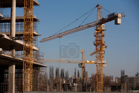 Construction site of high rise at Parel Mumbai Maharashtra India Asia