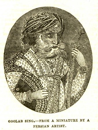 Foto de Retratos litográficos, maharaja Goolab sing, India - Imagen libre de derechos