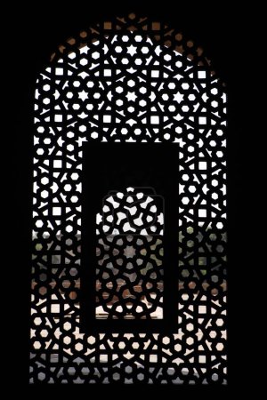 Téléchargez les photos : Jali dans la tombe de Humayun construite en 1570, Delhi, Inde Patrimoine mondial de l'UNESCO - en image libre de droit