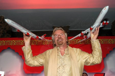 Photo for Chairman of Virgin group Sir Richard Charles Nicholas Branson launch Virgin Atlantic Airways ; Bombay now Mumbai ; Maharashtra ; India - Royalty Free Image