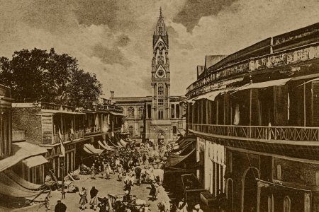 Photo for Vintage photo of clock tower, chandni chowk, delhi, india, asia - Royalty Free Image