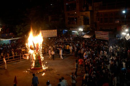 Photo for Burning ravana effigy Dussehra festival, jodhpur, rajasthan, India, Asia - Royalty Free Image