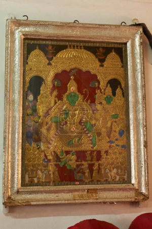 Téléchargez les photos : Peinture de déesse, musée et bibliothèque mahal saraswati, tamil nadu, Inde, Asie - en image libre de droit