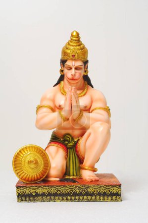 Tonstatue des Gottes Hanuman mit Keule