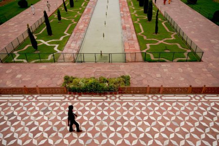 The entrance floor pattern of Taj mahal ; Agra ; Uttar Pradesh ; India