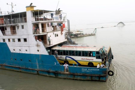 Photo for Shipping ; Waterways Ferries are major form of transportation ; these ferries are Notoriously Dangerous ; They are often overloaded ; Dhaka ; Bangladesh - Royalty Free Image