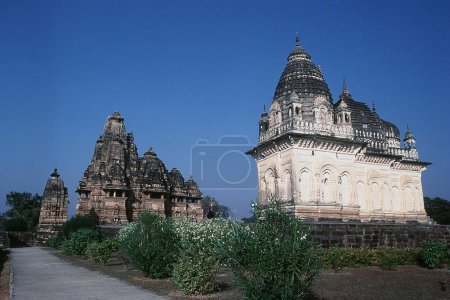 Vishvanatha und Parvati Tempel, Khajuraho, Madhya Pradesh, Indien, Asien