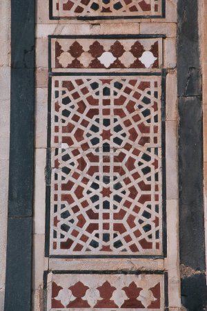 Einlegearbeiten in der Qila-i-Kuhna-Moschee, Purana Qila, Neu Delhi, Indien, Asien