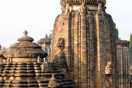 Photo for 11th century temple of lord Lingaraj the epitome of architectural beauty and sculpted elegance; Bhubaneswar ; Orissa ; India - Royalty Free Image