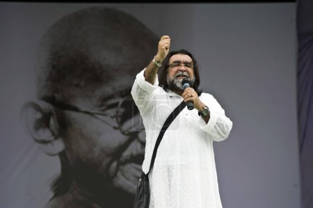 Photo for Ad film director Supporting Anna Hazare at ramlila maidan in new delhi India Asia - Royalty Free Image