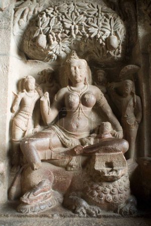 Ambika statue from Ellora in Indra Sabha cave ; Ellora caves ; Aurangabad ; Maharashtra ; India