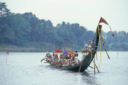 Photo for Nehru Boat Race Festivals ; the onam Snake Boat Race ; jalostavam for haripad Subramanya Temple ; Alappuzha ; Kerala ; India - Royalty Free Image