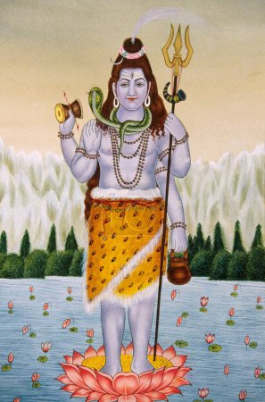 Foto de Lord Shiva Shanker Pintura en miniatura sobre papel - Imagen libre de derechos