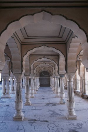 Interior of Diwan I Am, Amer Fort, Jaipur, Rajasthan, India, Asia
